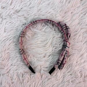 plaid headband with bow